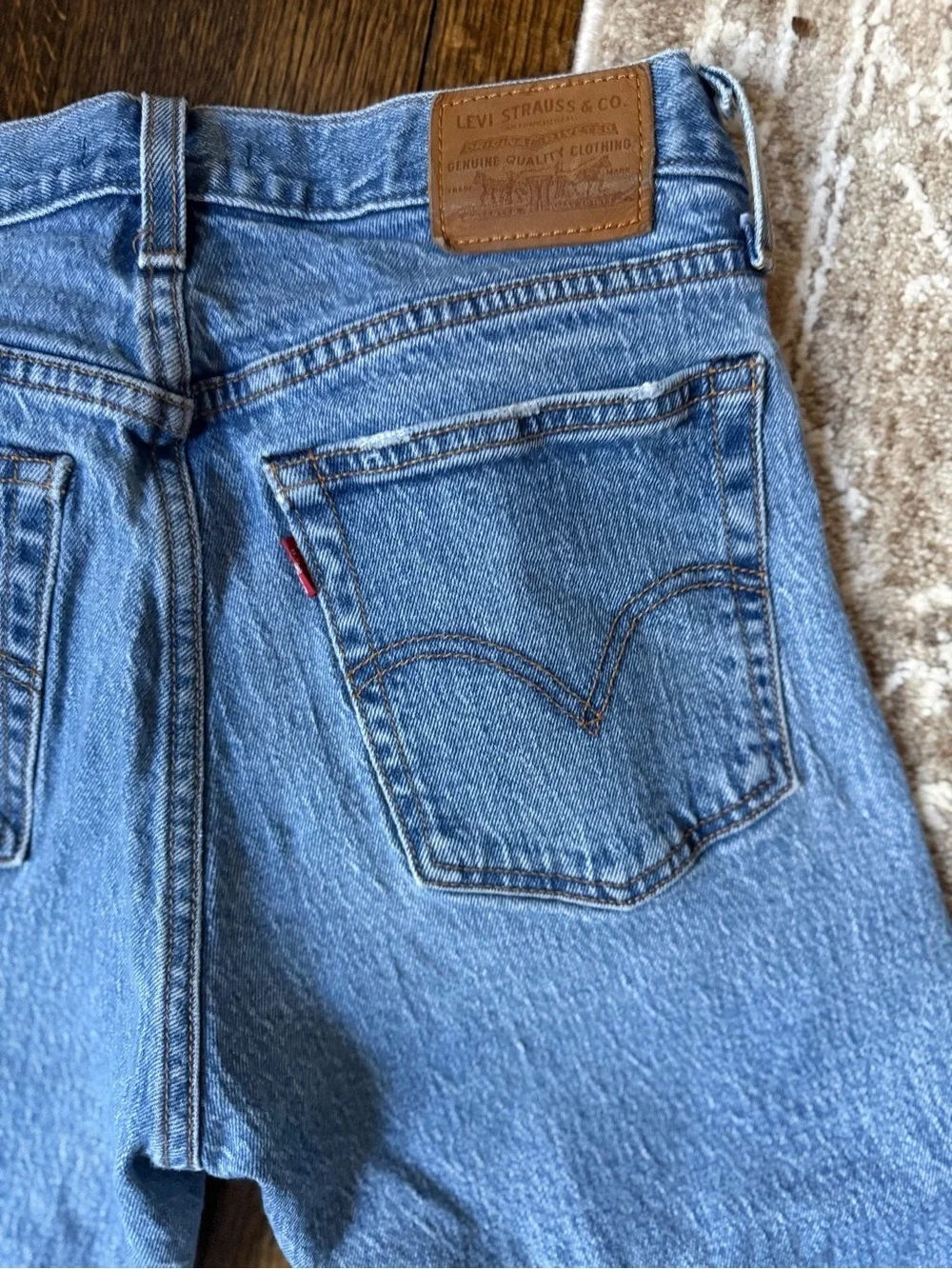 Levi's Wedgie Straight Ankle Jeans in a medium wash blue denim